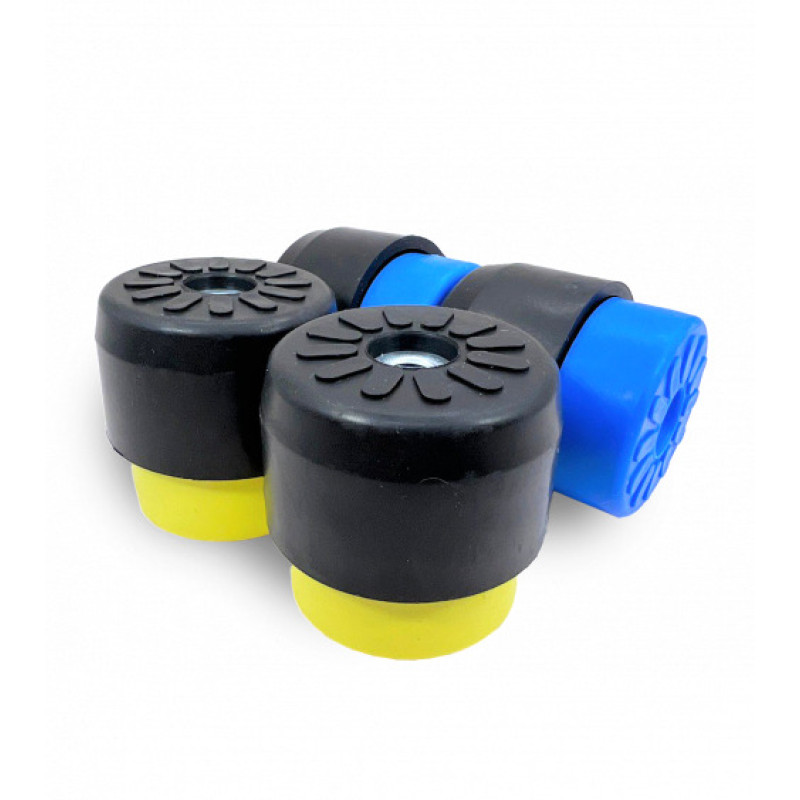 Виброопоры REXFABER RFPMM65 с пружинным демпфером, до 65 кг (Комплект из 4 шт., жёлтые/синие) 🛠️🔧