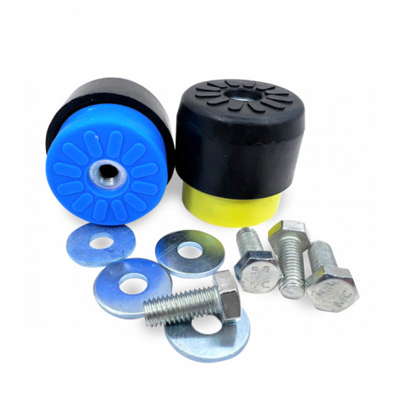 Виброопоры REXFABER RFPMM65 с пружинным демпфером, до 65 кг (Комплект из 4 шт., жёлтые/синие) 🛠️🔧