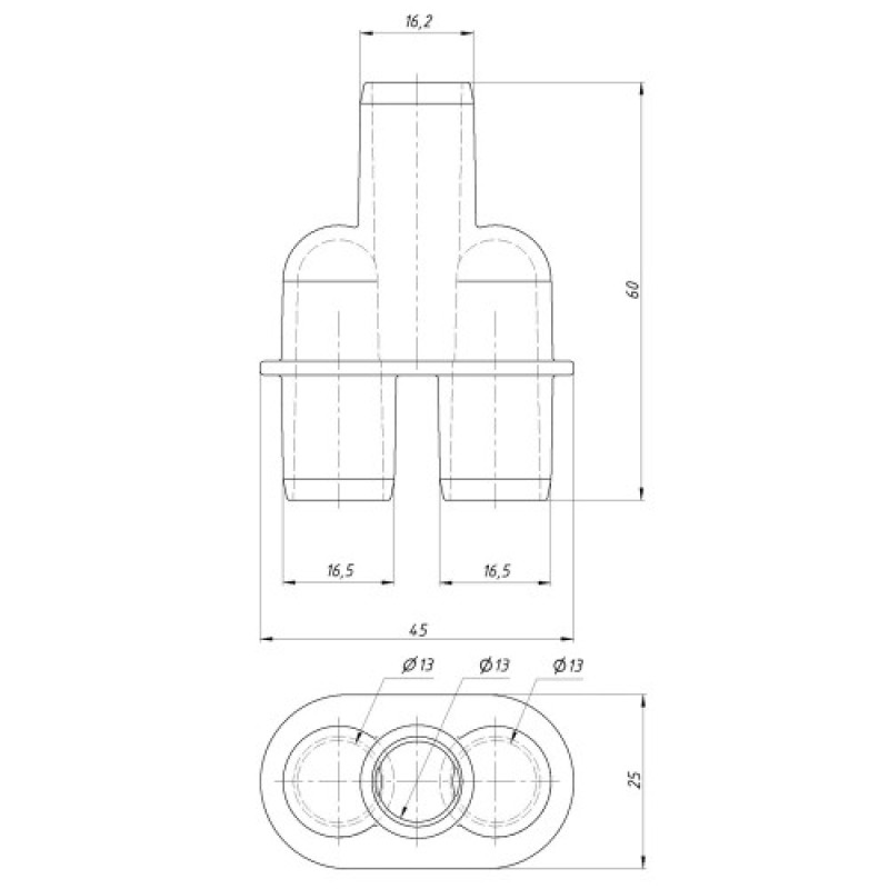 Тройник Y образный REXFABER R-16/16; RY001616